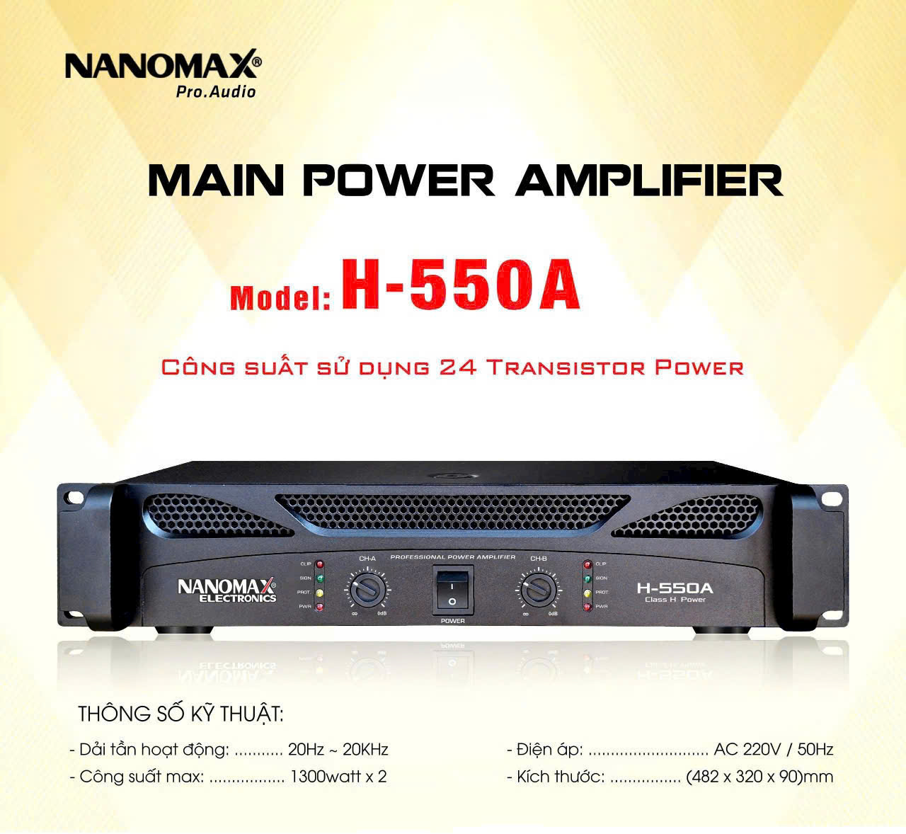 AMPLY CÔNG SUẤT NANOMAX H-550A