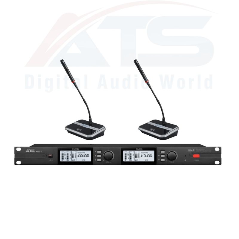 Micro cổ ngỗng không dây 2 mic ATS WS-211 CN